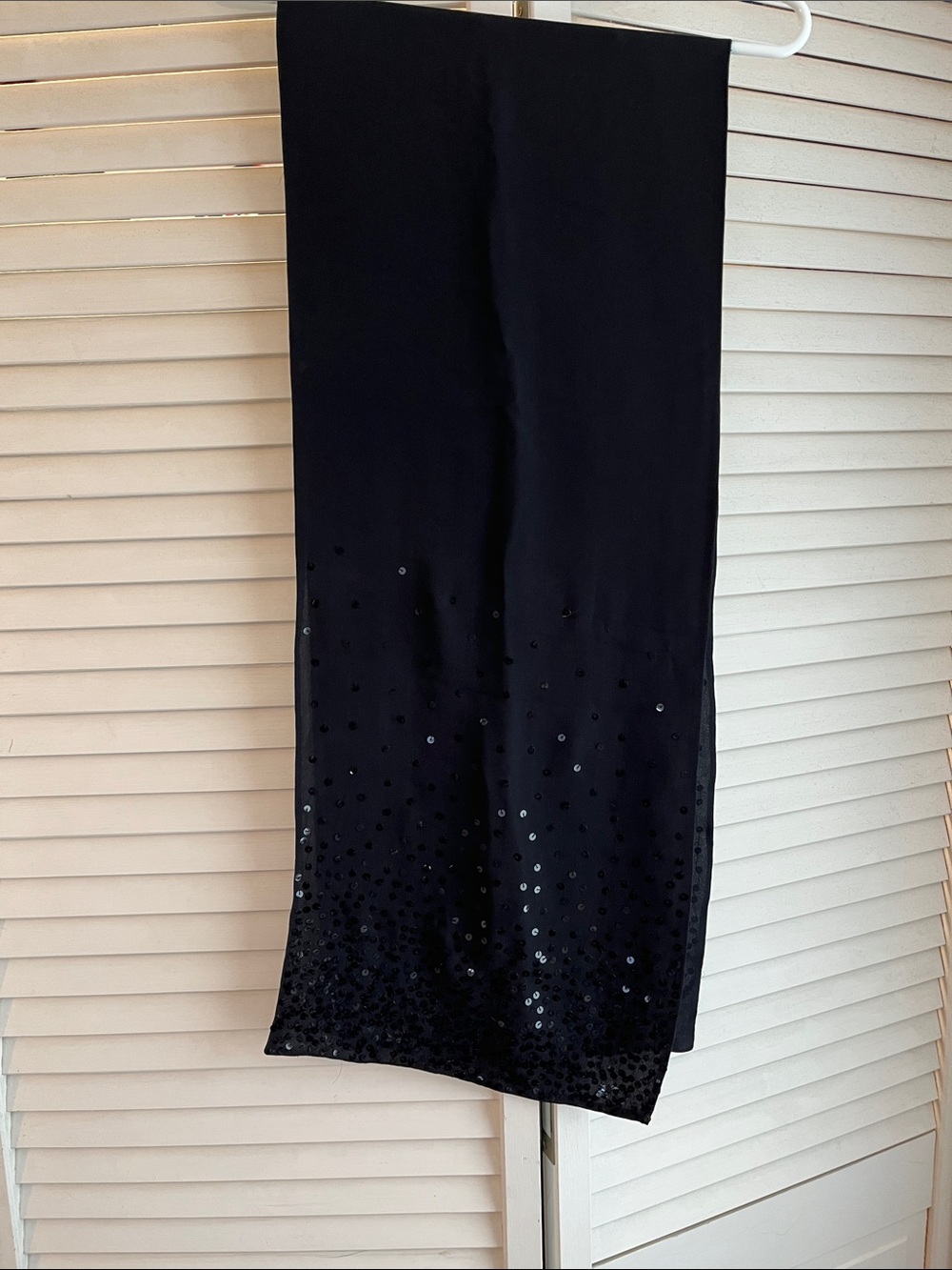 Petite Sophisticate Black Sequin Ombre Scarf Wrap